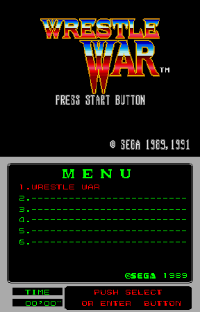 Wrestle War (Mega-Tech) Title Screen